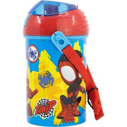 Botella Infantil Con Correa Spiderman Marvel 450Ml.