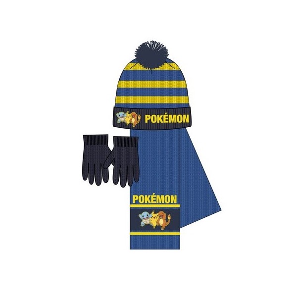 GORRO + BUFANDA+ GUANTES POKEMON