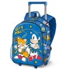 Mochila 3D Con Ruedas Sonic Lets roll 26x34x13cm.