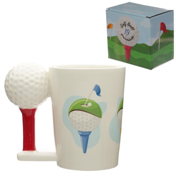 Taza de Ceramica - Asa con Forma de Pelota de Golf y Tee