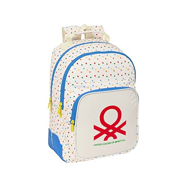 Mochila Doble Adapt.Carro Benetton Topitos 32x15x42 cm