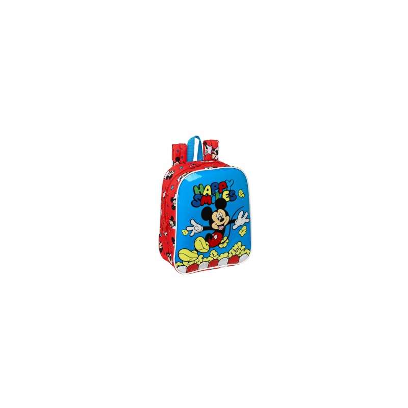 Mochila Guarderia Adapt.Carro Mickey Mouse Happy Smiles 22x10x27cm