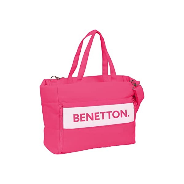 Bolso Con Bolsillo Para Portatil 14,1 Benetton Raspberry 54X17X31 Cm