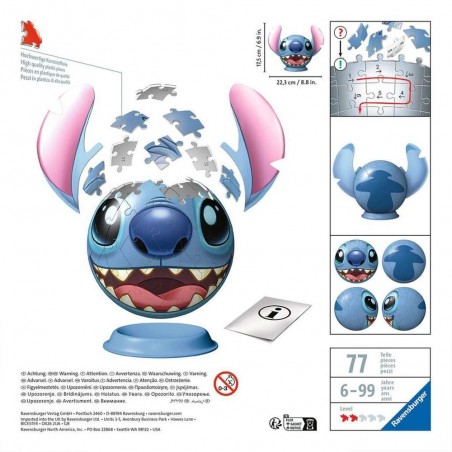 Puzzle 3d ravensburger stitch - con orejas