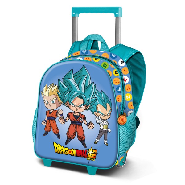 Mochila 3D con Ruedas Pequeña Dragon Ball Three 26x34x13cm