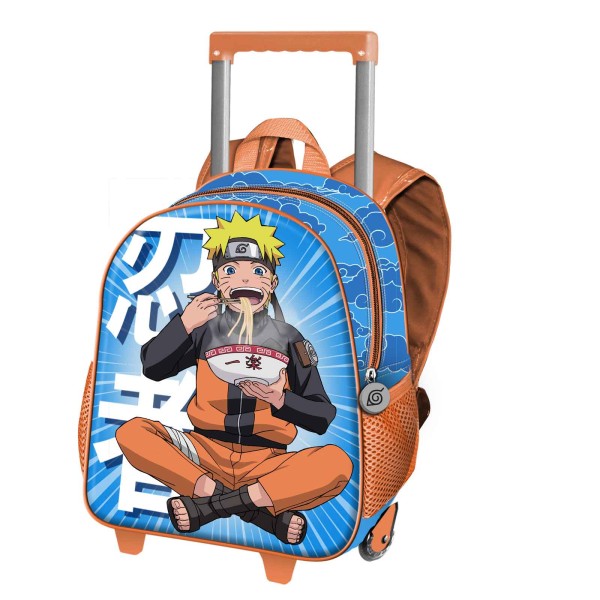 Mochila 3D con Ruedas Pequeña Naruto Ramen 26x34x13cm