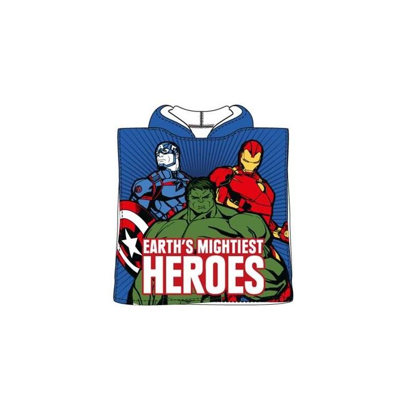 Poncho Toalla Avengers Marvel Microfibra 55x100cm.