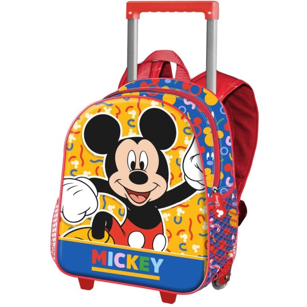 Mochila 3D Con Ruedas Mickey Disney Pequeña 26x34x13cm