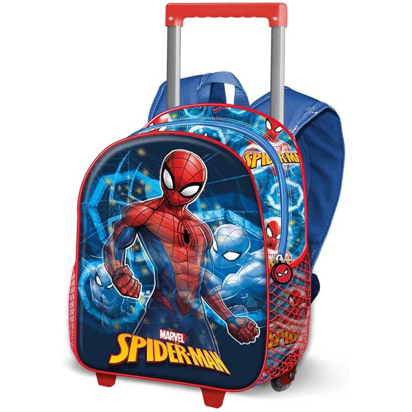 Mochila 3D Con Ruedas Spiderman Marvel Pequeña 26x34x13cm