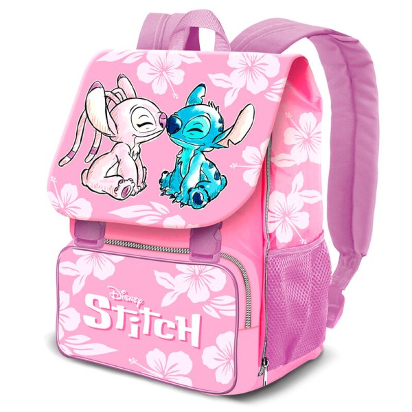 Mochila Solapa Angel & Stitch Disney 45x30x21cm.