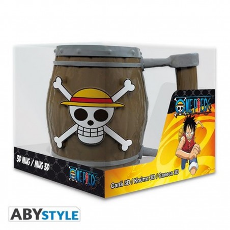 Taza 3d abysse one piece barril jolly roger logo