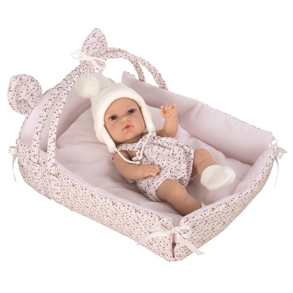 Muñeca Elegance 30 Cm Natal C/Cunita ( Medida Cuna: 26X37X24 Cm) (Cuerpo Vinyl, Sexo Niña