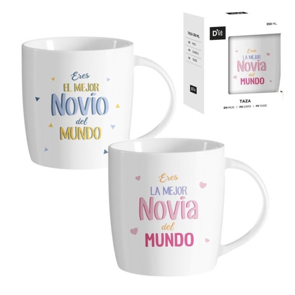 Taza De Ceramica El Mejor Novio@ Del Mundo 350Ml