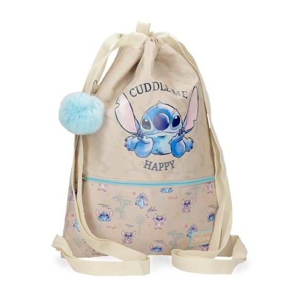 Mochila Saco Stitch Cuddle Me Happy 30x40x10cm.