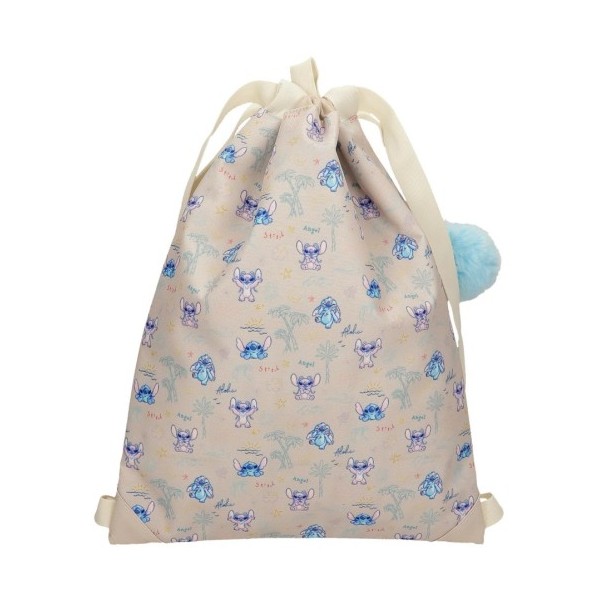 Mochila Saco Stitch Cuddle Me Happy 30x40x10cm.