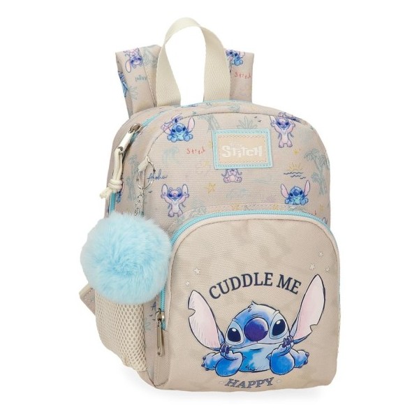 Mochila De Guardería Stitch Cuddle Me Happy 19x24x10cm.