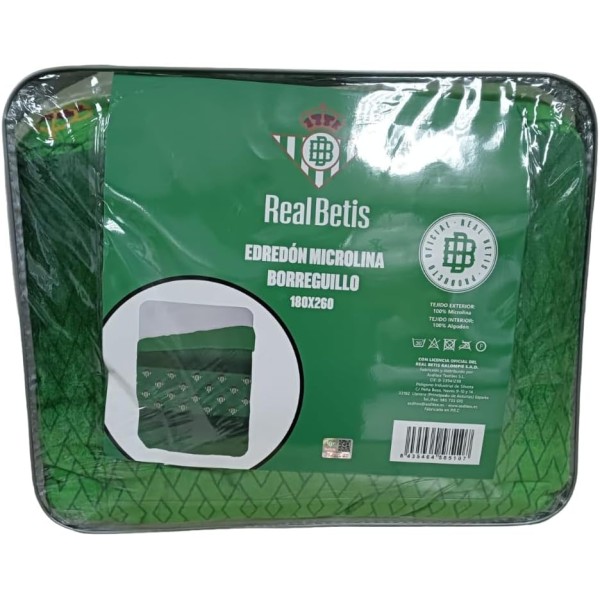 Edredón Sherpa Microlina Borreguillo Real Betis Para Camas de 90, 180x260cm.