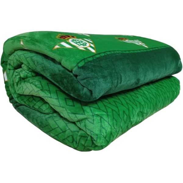 Edredón Sherpa Microlina Borreguillo Real Betis Para Camas de 90, 180x260cm.