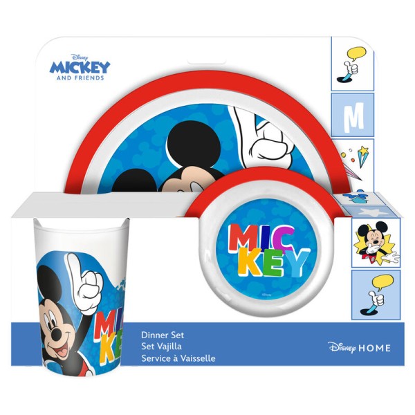 Set Plato Bowl Y Vaso Mickey Disney