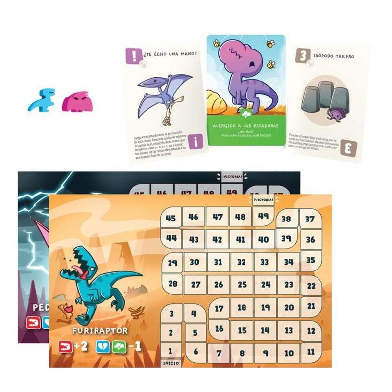 Juego de mesa happy little dinosaurs expansion para 5 - 6 dinosaurios (jugadores)