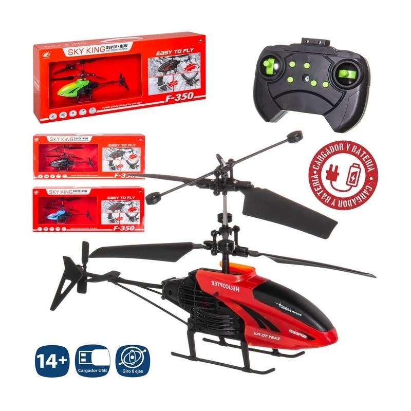 R/C Helicóptero 2 Canales 18 Cm Mando Palanca