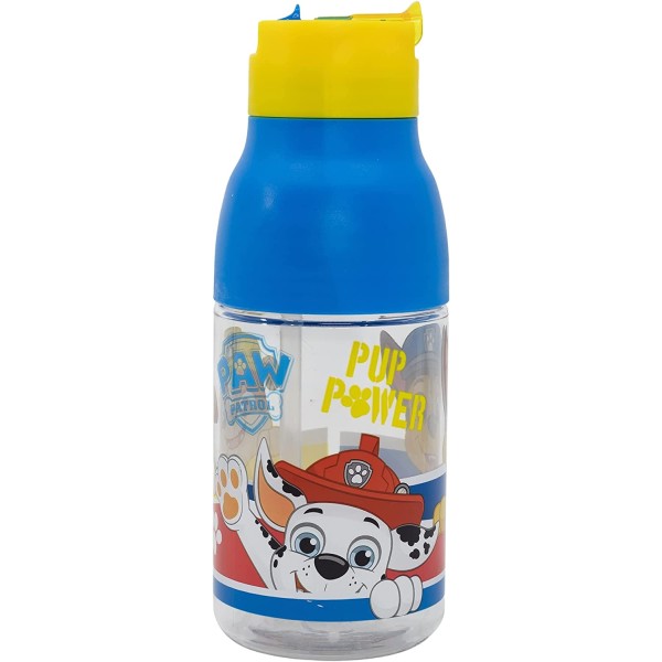 Botella De Agua Infantil Patrulla Canina Doble Apertura Con Pajita 420 ml