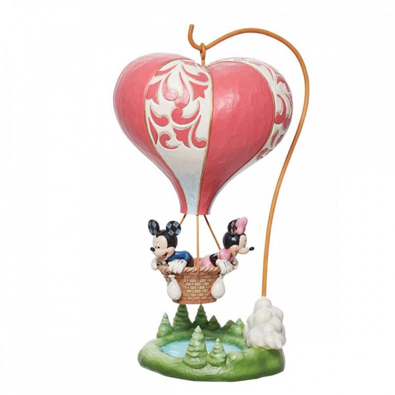 Figura decorativa disney mickey & minnie globo aerostático
