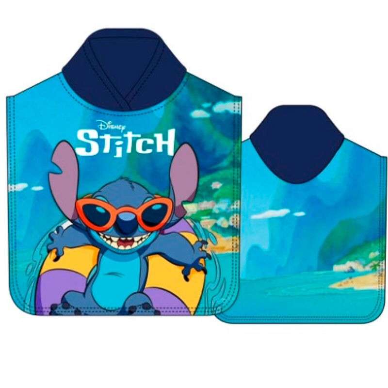 Poncho Toalla Stitch Disney Microfibra