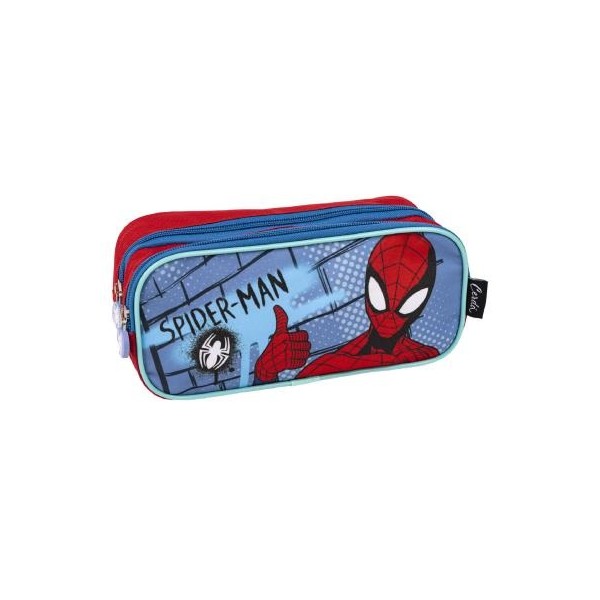 Estuche Portatodo 2 Compartimentos Spiderman 22.5 X 8.0 X 10.0 Cm