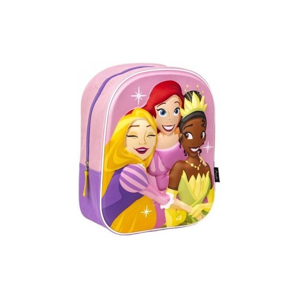 Mochila Infantil 3D Princesas Disney 25.0 X 31.0 X 10.0 Cm