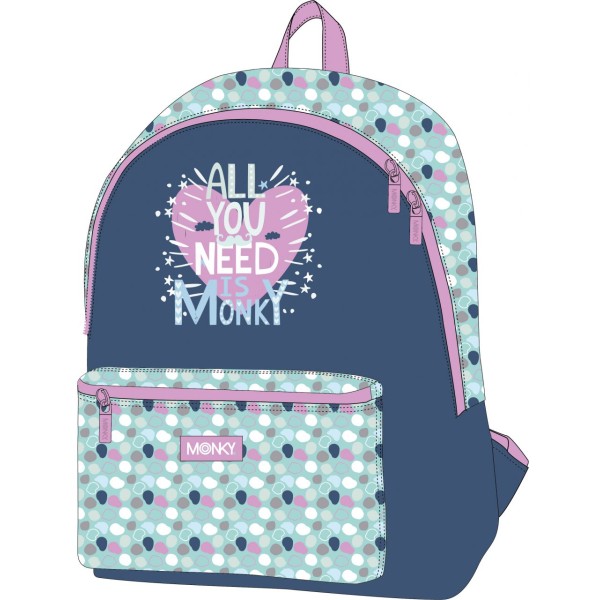 Mochila C/Bolsillo All You Need Monky 41 cm