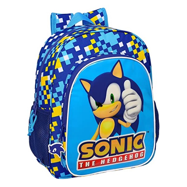 Mochila Junior Adapt.Carro Sonic Speed 32X12X38Cm