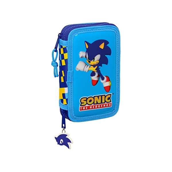 Plumier Doble PqÃ±o 28 Pcs Sonic Speed 12,5X4X19,5Cm