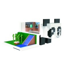 Figura mattel minecraft mob head mini panda casa de juegos
