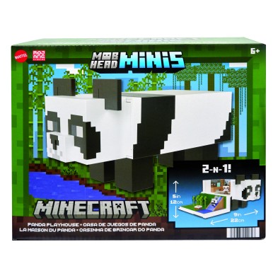 Figura mattel minecraft mob head mini panda casa de juegos