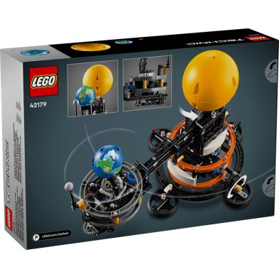 Lego technic planeta tierra y luna en órbita