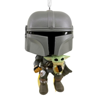 Adorno de navidad funko star wars mandaloriano & grogu figura de resina