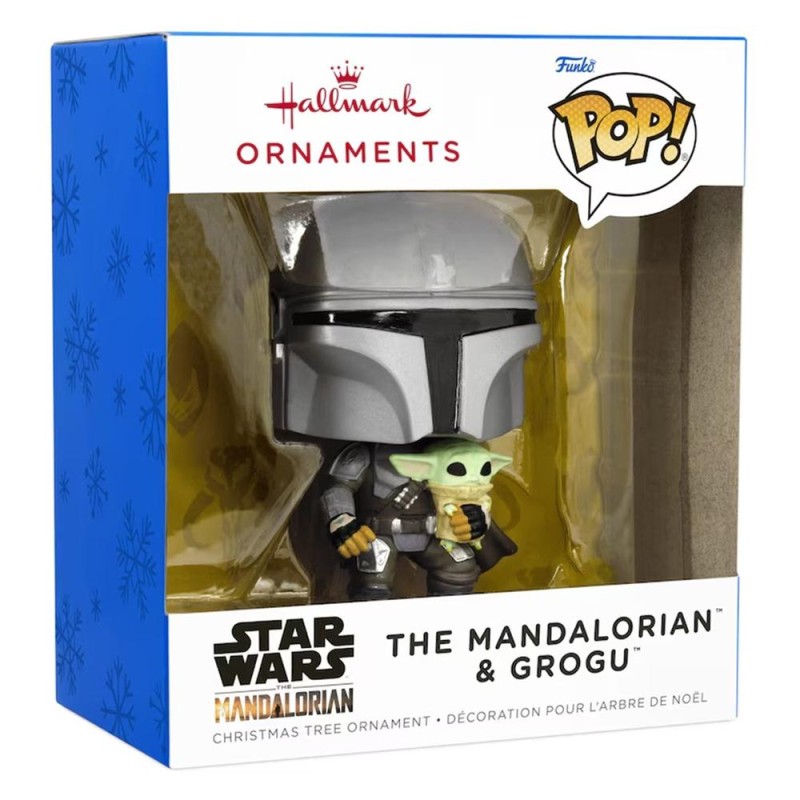 Adorno de navidad funko star wars mandaloriano & grogu figura de resina