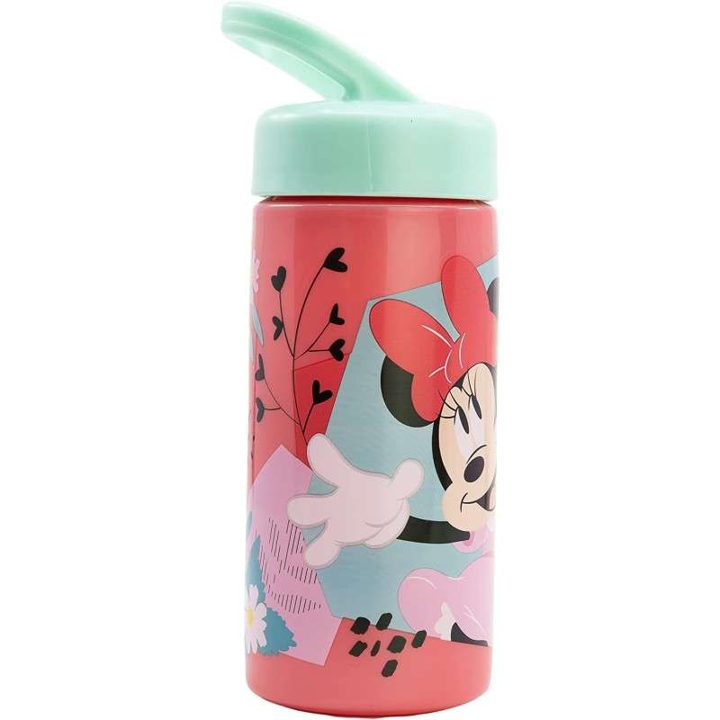 Botella de Agua Minnie Disney Con Pajita y Asa Incorporada de 410 ml