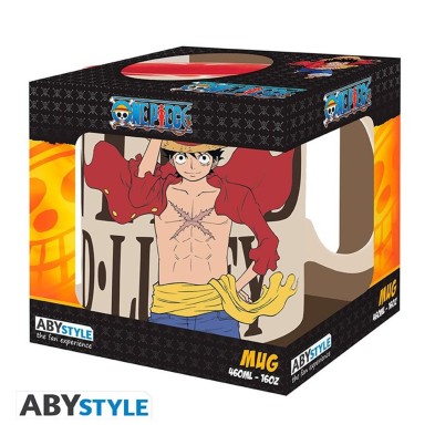 Taza abystyle one piece luffy & wanted