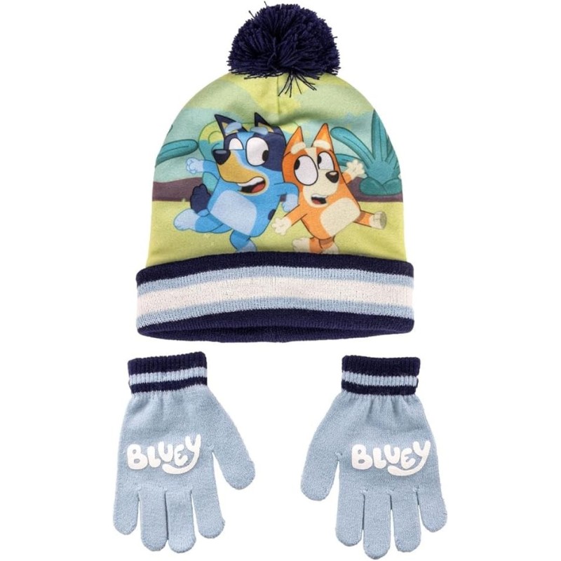 Conjunto de Gorro y Guantes de Bluey