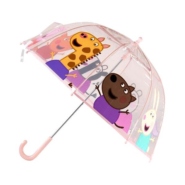 Paraguas manual burbuja transparente Peppa Pig 48cm