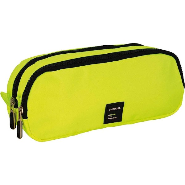 Portatodo Doble Uneq Fluor Amarillo 24,5X9,5Cm