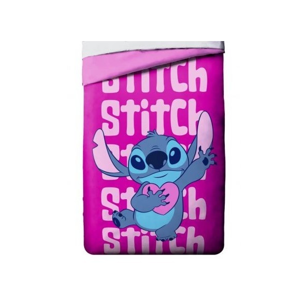 EDREDON LILO & STITCH ROSA 170X260CM GRAMAJE: 280grs. TACTO PLUMA