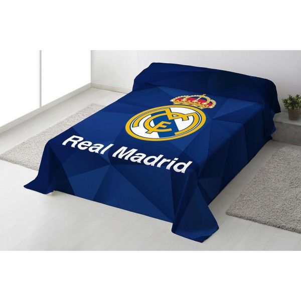 Manta Rachel Terciopelo Real Madrid 160 cm. Ancho x 240 cm. Largo (100% poliéster)