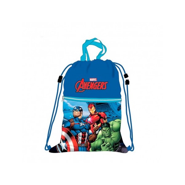 Saco Mochila Avengers Con Bolsillos 45x35cm.