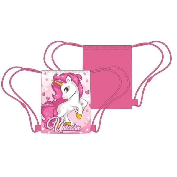 Saco Mochila Unicornio 40x35cm.