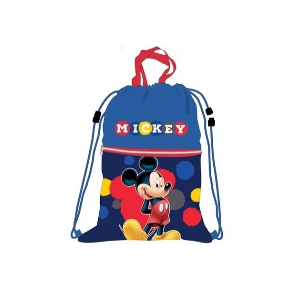 Saco Mochila Mickey Disney Con Bolsillos 45x35cm.