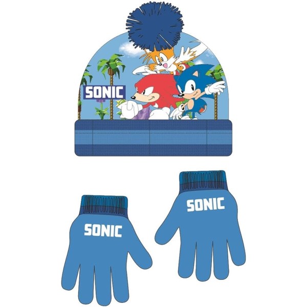 Conjunto Gorro y Guantes Sonic