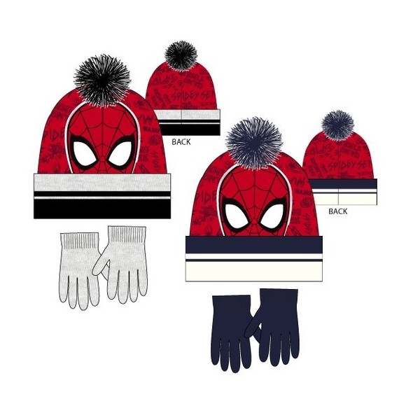 Set Gorro, Guantes Spiderman Marvel T.52-54